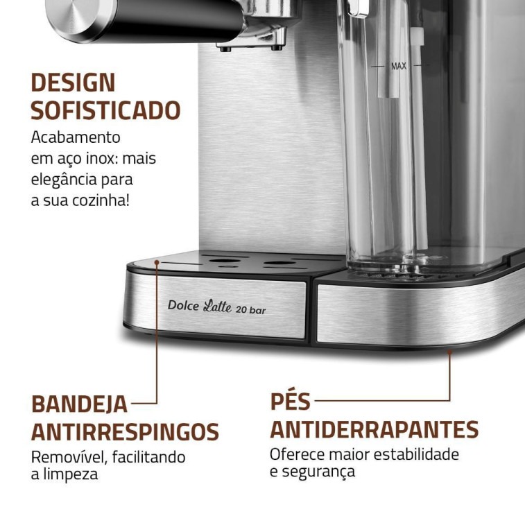 Cafeteira Espresso Elétrica Dolce Latte C-28-ECL Aço Inox 25