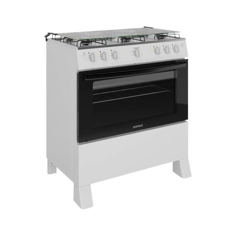 Fogão Itatiaia Star New Piso 6 Bocas Branco Mesa de Inox Bivolt
