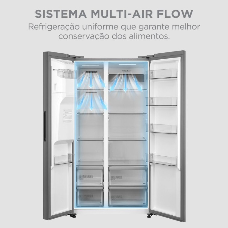 Refrigerador Side By Side Frost Free Inverter 570L com Dispenser