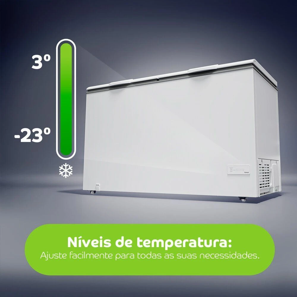 Freezer Horizontal Consul CHB53MB 528L Inverter Branco 2 Portas